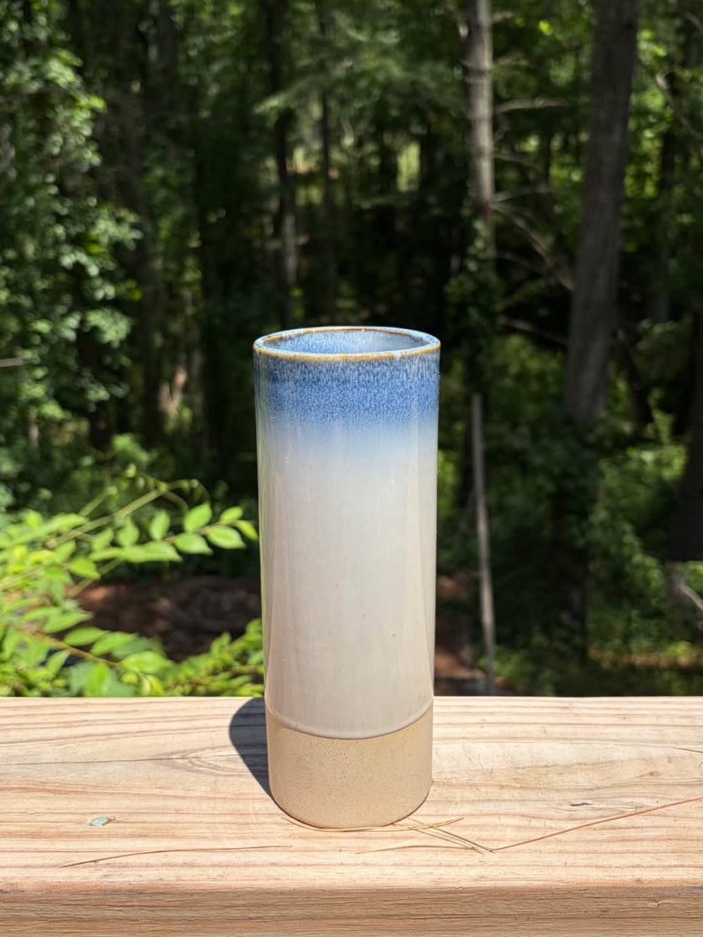 Blue Ombre Ceramic Cylinder Vase - Urban Outfitters